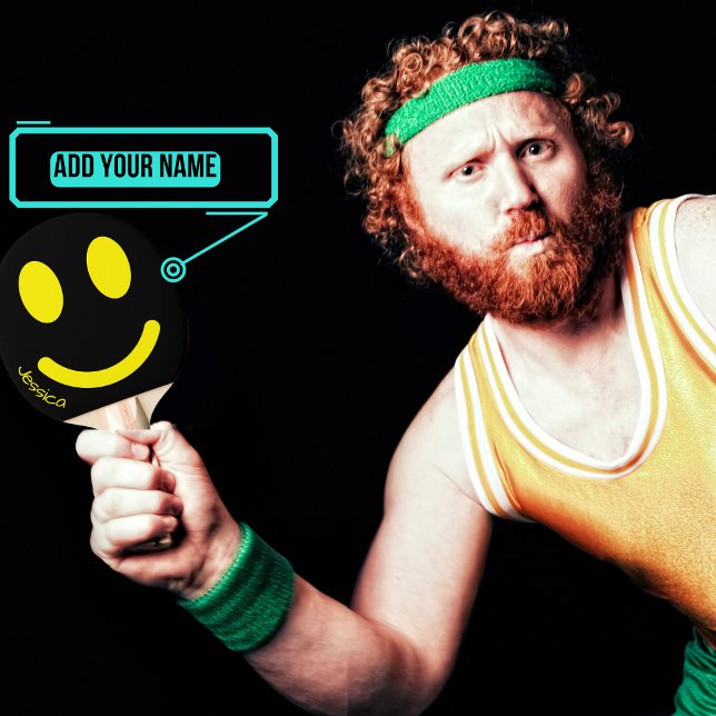 Raquette De Ping Pong Smiley Face Ping Paddle (Add a dose of pure joy to your game with this set of paddles that can be personalized.)