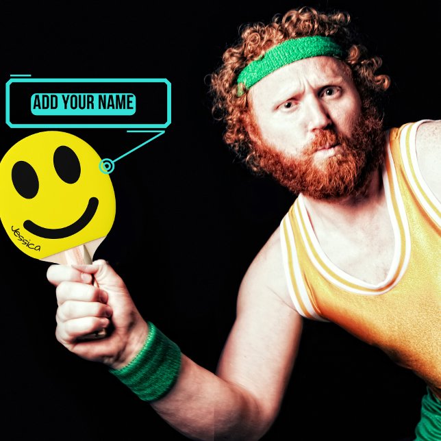Raquette De Ping Pong Smiley Face Ping Paddle (Add a dose of pure joy to your game with this set of paddles that can be personalized.)