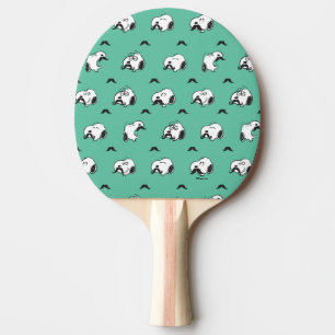 Raquette De Ping Pong Snoopy Moustaches et Motif Turquoise