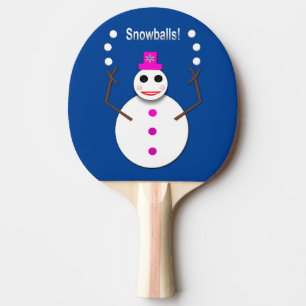 Raquette De Ping Pong Snowlady de Noël Jongler boules de neige amusant