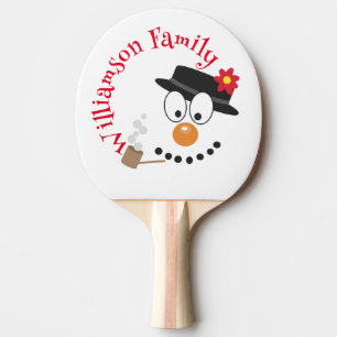 Raquette De Ping Pong Snowman Funny Visage mignonne nouveauté Noël