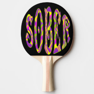 Raquette De Ping Pong SOBER Retro 60's Art Psychedelic