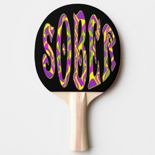 Raquette De Ping Pong SOBER Retro 60's Art Psychedelic (Devant)