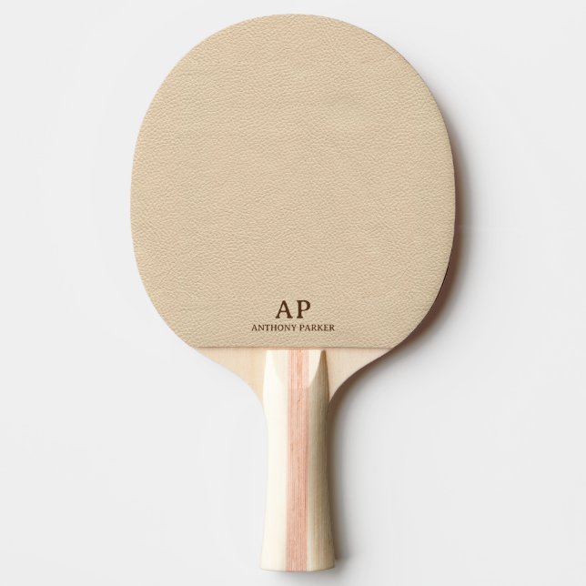 Raquette De Ping Pong Sobre apparence de cuir beige (Devant)