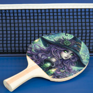 Raquette De Ping Pong Sorcière Céleste Mystique