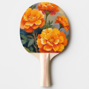 Raquette De Ping Pong Soudeurs Marguerites d'or Fleurs aquarelle Flora