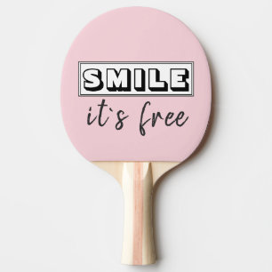 Raquette De Ping Pong Souriez, c'est la typographie positive rose libre