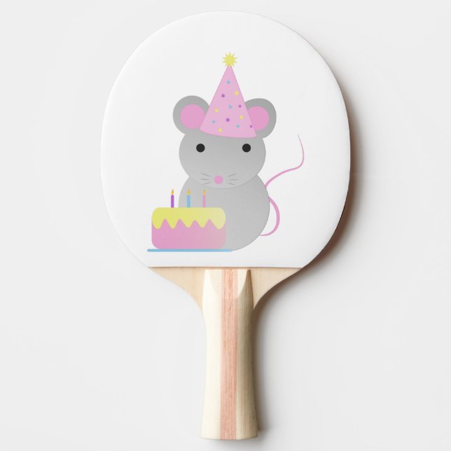 Raquette De Ping Pong Souris d'anniversaire très mignonne (Devant)