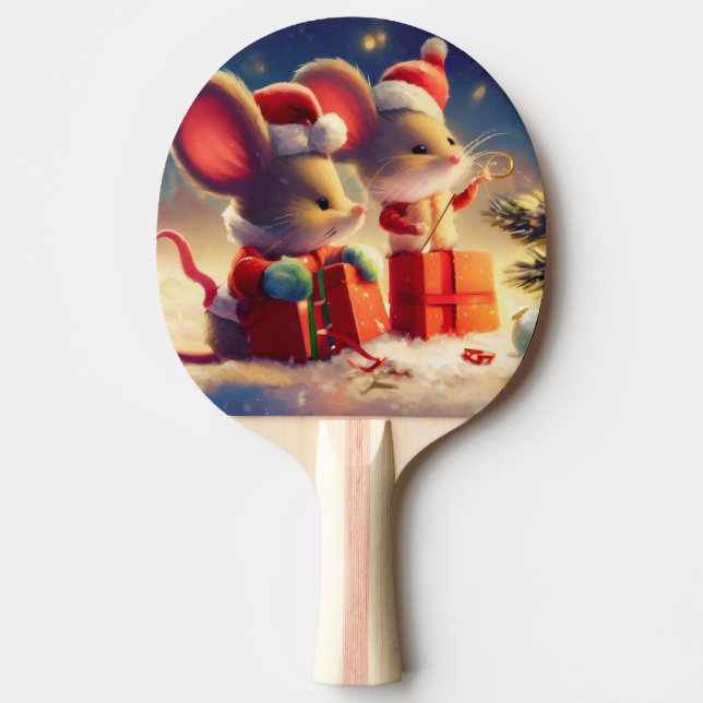 Raquette De Ping Pong Souris de Noël (3) (Devant)