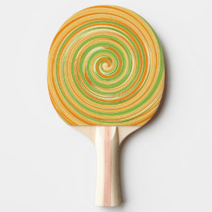 Raquette De Ping Pong Spirale de couleurs d'agrumes amusantes