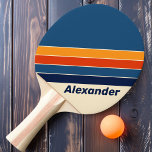 Raquette De Ping Pong Sport Desert Retro Arc-en-ciel rayé avec le nom<br><div class="desc">Apportez une bouffée d'énergie rétro à votre jeu avec le Sport Desert Retro Rainbow Striped with Name Ping Pong Paddle. Les rayures arc-en-ciel vibrantes d'inspiration désertique lui donnent un aspect audacieux et ludique, ce qui en fait un complément exceptionnel à tout match. Personnalisez-le avec votre nom pour une touche unique...</div>