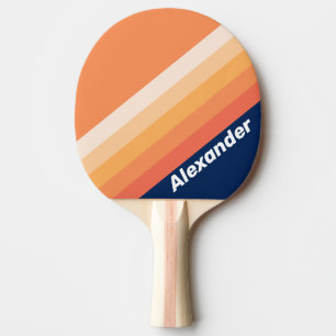 Raquette De Ping Pong Sport Ocean Sun Automne Rayures avec Nom