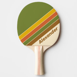 Raquette De Ping Pong Sport Sunrise Trèfle Rayé avec Nom