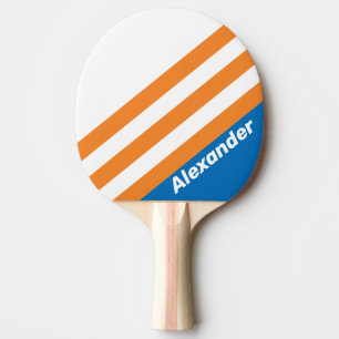 Raquette De Ping Pong Sport Vintage New Amsterdam Rayures avec Nom