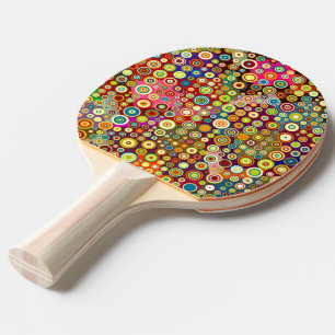 Raquette De Ping Pong Spots rétro colorés + votre idée