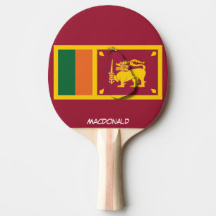 Raquette De Ping Pong SRI LANKA DRAPEAU & CARTE Bourgogne personnalisée