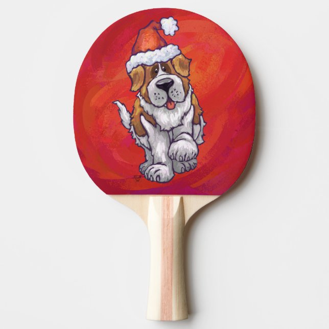 Raquette De Ping Pong St Bernard Noël En Rouge (Devant)