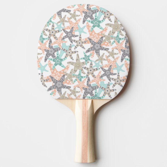 Raquette De Ping Pong Starfish Ping Pong Paddle Motif sans fil (Devant)