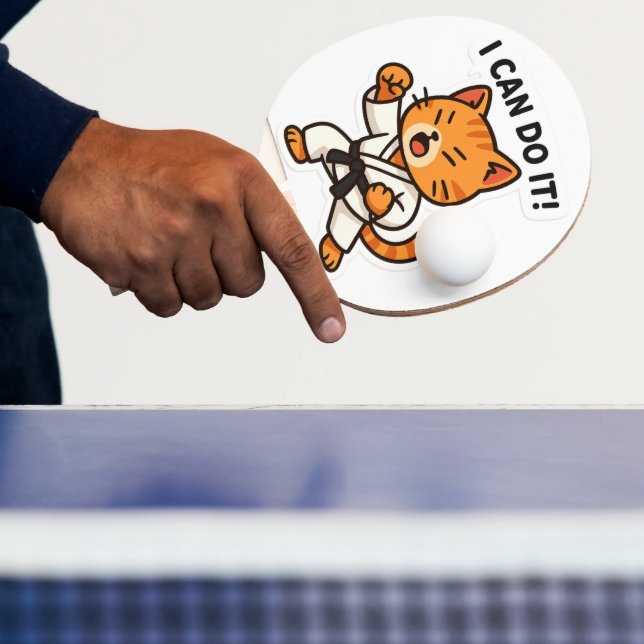 Raquette De Ping Pong Sticker Karate Cat (Insitu)