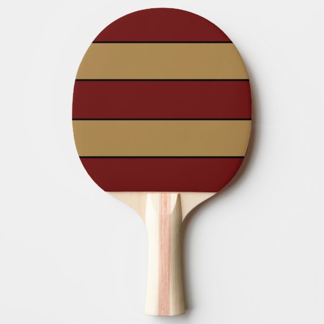 Raquette De Ping Pong Stripes Classiques Rouge Et Or De Noël (Devant)