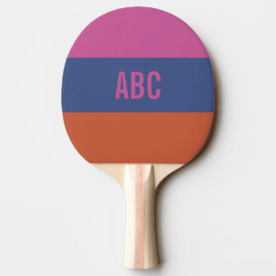 Raquette De Ping Pong Stripes Motif personnalisé monogramme ping pong pa