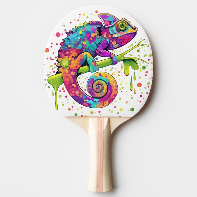 Raquette De Ping Pong Style d'aquarelle des teintures Chameleon (Devant)