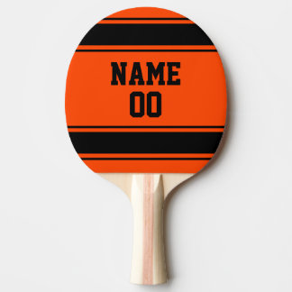 Raquette De Ping Pong Style Jersey bleu orange et noir Personnalisé