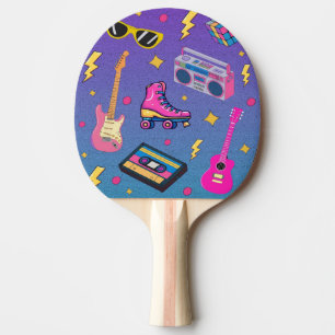 Raquette De Ping Pong Style moderne tendance années 80 jolie rose néon r