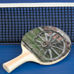 Raquette De Ping Pong Style occidental Rustique Wagon Roue Ping Pong Pad