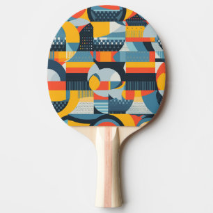 Raquette De Ping Pong Style rétro Abstrait coloré