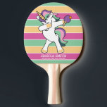 Raquette De Ping Pong Style Rétro Ping Pong Dabbing Unicorne<br><div class="desc">Ping Pong Style Rétro Dabbing Unicorn Ping Pong Paddle - Têtes se retourneront avec cette fantastique paddle ping pong. Doté d'une licorne croustillante avec une raquette de ping-pong prête à buter quelques mouvements magiques dans un arrière - plan de couleur rétro. Amenez un peu de chance à votre prochain match...</div>
