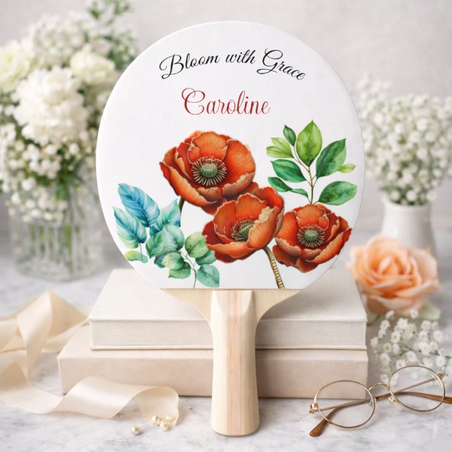 Raquette De Ping Pong Sublime Aquarelle Rouge Pépites joyeuse retraite (Créateur téléchargé)