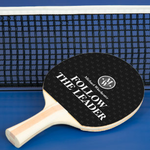 Raquette De Ping Pong SUIVEZ LE CHEF Monogramme Noir