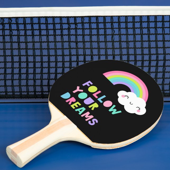 Raquette De Ping Pong Suivez vos rêves Cute Rainbow Cloud (Insitu)