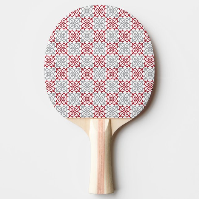 Raquette De Ping Pong SUN traditionnel letton motif géométrique III (Devant)