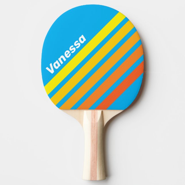 Raquette De Ping Pong Sunburst Sea Angled Striping with Name (Devant)