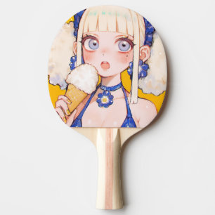 Raquette De Ping Pong Sunny Scoop Anime Girl avec Vanilla Cone