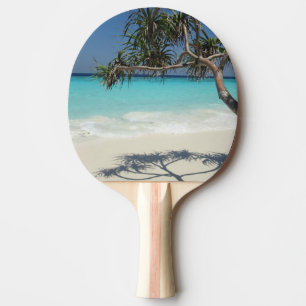 Raquette De Ping Pong Sunny Tropical Beach Ocean Paradise