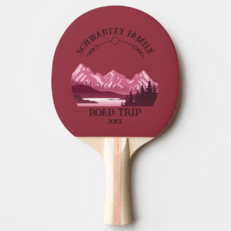 Raquette De Ping Pong Sunset vintage Red Mountain Lake