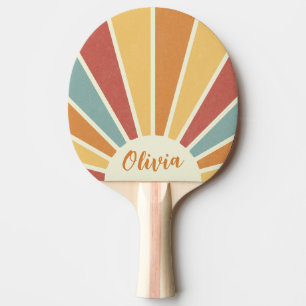 Raquette De Ping Pong Super grunge style rétro design soleil