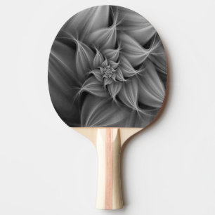 Raquette De Ping Pong Superbe fleur grise fractale