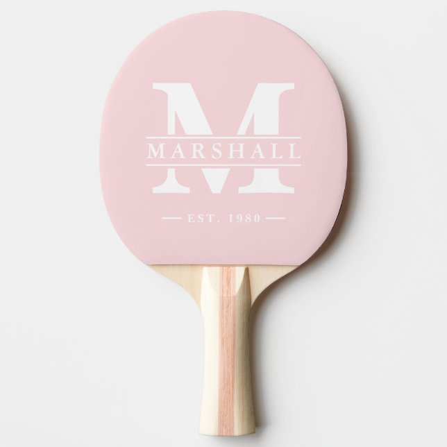 Raquette De Ping Pong Superposition de monogramme et de nom Rose Chuchot (Devant)