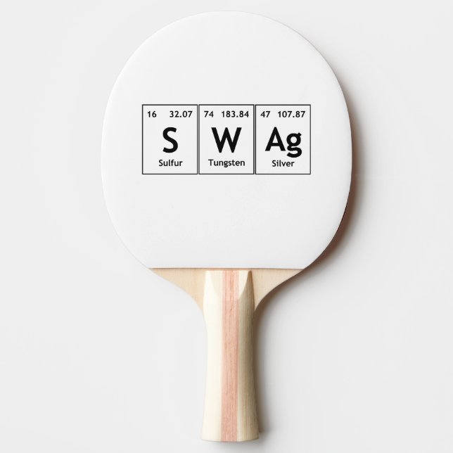 Raquette De Ping Pong SWAg Élément de tableau périodique Symbole de chim (Devant)