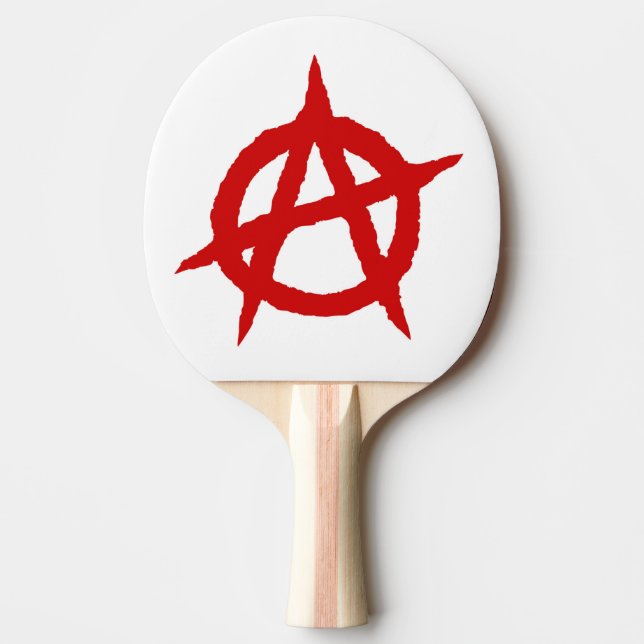 Raquette De Ping Pong Symbole anarchique musique punk rouge culture sign (Devant)