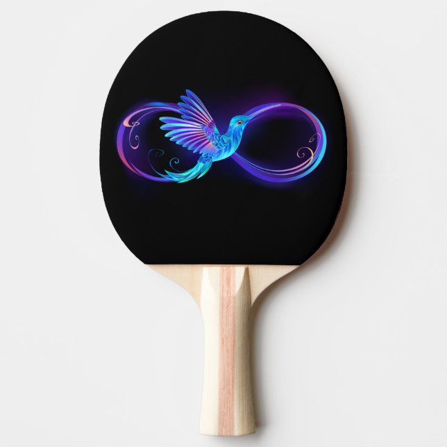Raquette De Ping Pong Symbole de Neon Infinity par Glowing Hummingbird (Devant)