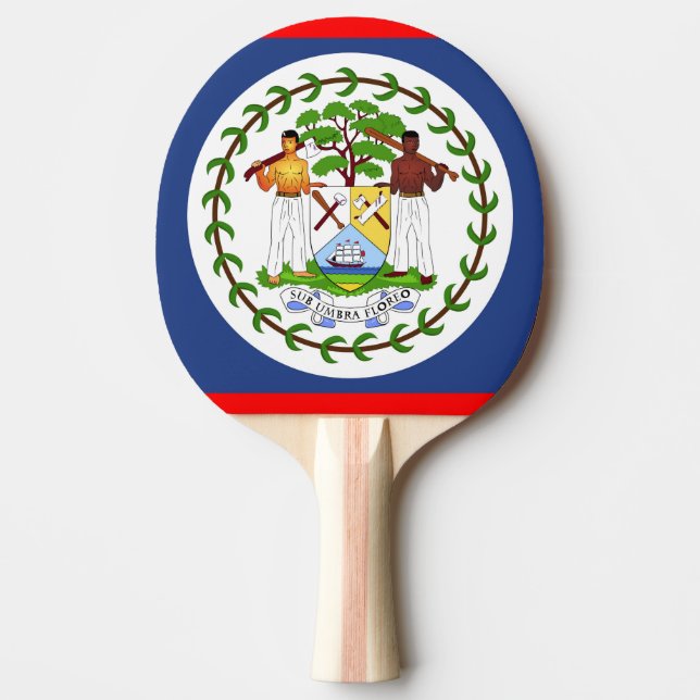 Raquette De Ping Pong Symbole du pays du pavillon du Belize (Devant)