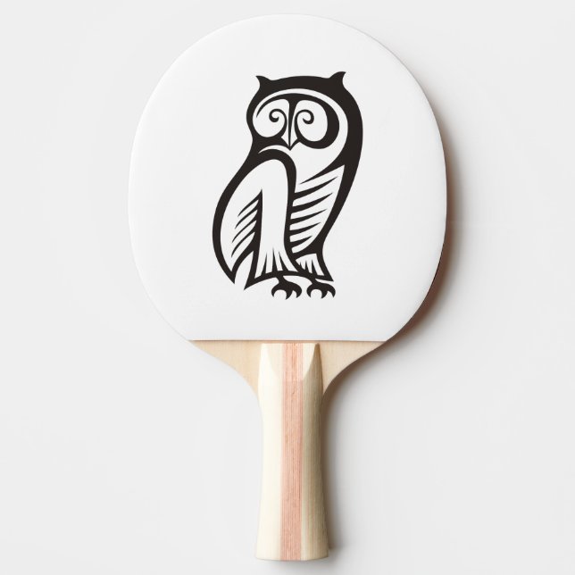 Raquette De Ping Pong Symbole hibou noir (Devant)