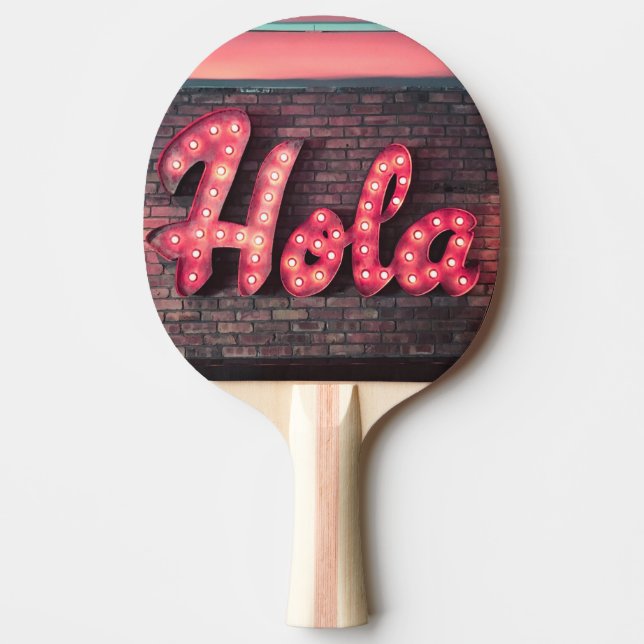 Raquette De Ping Pong Symbole Hola espagnol Hello Neon (Devant)