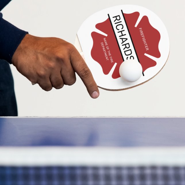 Raquette De Ping Pong Symbole logo rouge du pompier personnalisé (Insitu)