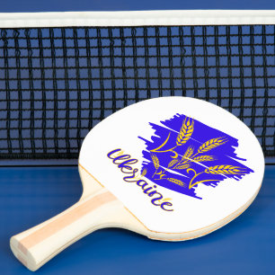 Raquette De Ping Pong Symbole national ukrainien tryzub fait d'oreille d